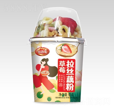 蜂香緣草莓拉絲藕粉65g