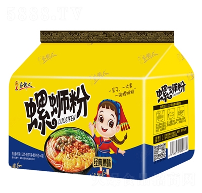 家鄉(xiāng)人螺螄粉經(jīng)典原味（粉餅+配料）120克粉餅75克X4袋